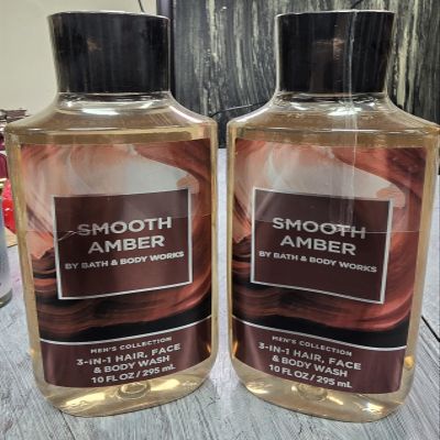 2 Men's Collection SMOOTH AMBER 3-in-1 Hair Face bath Body Wash