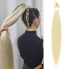 Saisifen Pre Stretched Braiding Hair Extensions for DIY Crochet Braids Ponytails and Highlight Hair #613 Blonde Synthetic Hair Extension Yaki Straight 1Pack 90g 26 Inches view 1