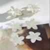 6-Pack Camellia Hair Claw Clips - Pearl White Luxury Flower Hair Accessories, Small Elegant Bang & Side Hair Clips for Women view 3