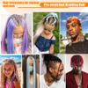 Saisifen Pre Stretched Braiding Hair Extensions for DIY Crochet Braids Ponytails and Highlight Hair Blue Synthetic Hair Extension Yaki Straight 1Pack 90g 26 Inches view 4