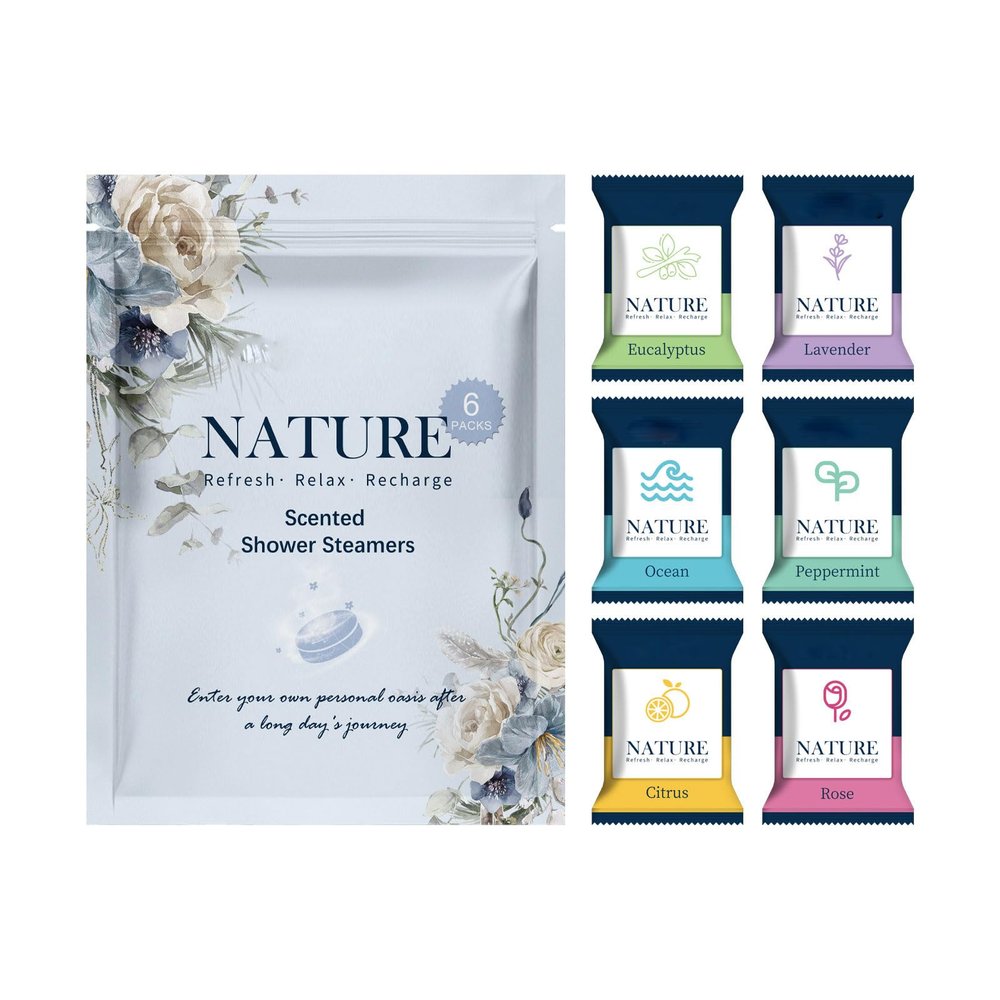 Shower Steamers Nature Aromatherapy Multiple Scents Including Eucalyptus, Lavender, Ocean, Peppermint, Citrus, Rose, Relaxing Mood Enhancement