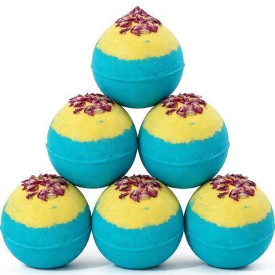 Grapefruit Scented Bath Bomb - YC199, 3.53 oz, Pack of 6 - Perfect for Bubble Spa Bath - Essential Oil Personal Care Bath Gift for Birthday Mothers Day Christmas