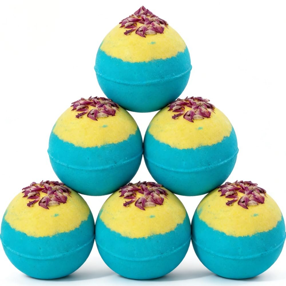 Grapefruit Scented Bath Bomb - YC199, 3.53 oz, Pack of 6 - Perfect for Bubble Spa Bath - Essential Oil Personal Care Bath Gift for Birthday Mothers Day Christmas