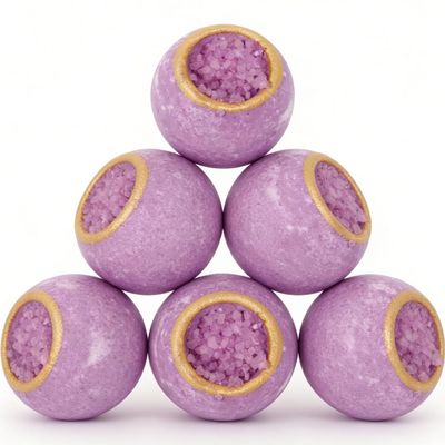 Lavender Scented Bath Bomb - YC085, 3.53 oz, Pack of 6 - Perfect for Bubble Spa Bath - Essential Oil Personal Care Bath Gift for Birthday Mothers Day Christmas