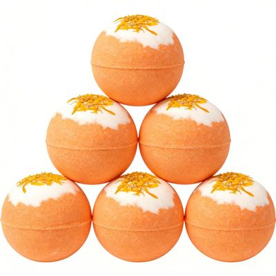 Sweet Orange Scented Bath Bomb - YC066, 3.53 oz, Pack of 6 - Perfect for Bubble Spa Bath - Essential Oil Personal Care Bath Gift for Birthday Mothers Day Christmas