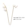 HAMPPLIES 2pcs Pearl Hair Sticks for Buns Minimalist Alloy Hair Chopsticks for Women Gift for Wife and Mother view 2