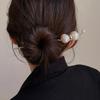 HAMPPLIES 2pcs Pearl Hair Sticks for Buns Minimalist Alloy Hair Chopsticks for Women Gift for Wife and Mother view 3
