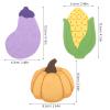 AUTSUPPL 3pcs Bath Sponge Body Scrubber Soft Exfoliating Loofah for Shower and Gym Travel Gentle Skin Cleanser with Playful Corn Eggplant Pumpkin Designs Portable Back Scrubber Pads view 2
