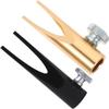 IWOWHERO 2Pcs Metal Makeup Pencil Sharpener for Lip Liner and Eye Pencil Dual-Sided Manual Sharpener for Women Portable Black and Gold view 1