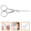 TOVINANNA Anti-slip Stainless Steel Grooming Scissors for Men Precision Beard and Mustache Trimming Tool with Non-slip Handle Eyebrow and Facial Hair Trimmer Silver view 2