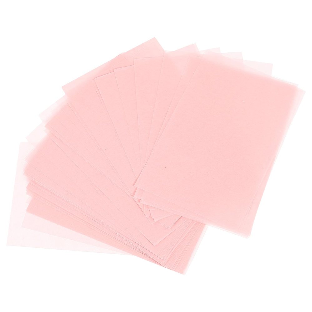 IWOWHERO 2Sets Natural Oil Control Facial Blotting Paper Double-sided Absorbent Skin Care Tissues for Oily Face Portable Pack with Refreshing Pink for Home Office Gym Use