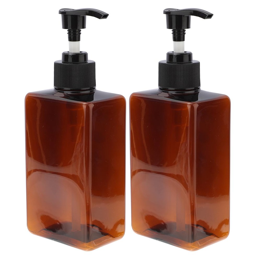 2 Pack Square Petg Pump Dispenser Bottle 280ml Refillable Portable
