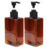2 Pack Square Petg Pump Dispenser Bottle 280ml Refillable Portable view 1