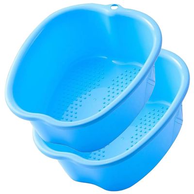 Chpbolly Foot Soaking Tub Sturdy Soaking Feet Bucket Large Size Foot Basin Thickened Massager Tub with Raised Massage Nodes Exfoliation Callus Pedicure Foots Spa Bath Bucket (2 PCS Blue)
