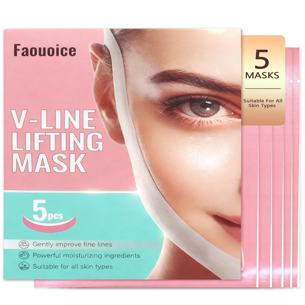V-Line Lifting Collagen Face Mask, Deep Collagen Face Mask for Women, 5 Pcs