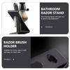 CIYODO Men's Dual-tone Angled Razor Stand and Shaving Brush Holder Organizer for Bathroom, Salon, and Travel Compatible with Manual Razors Keeps Shaving Kit Dry and Clean Gift for Fathers view 2
