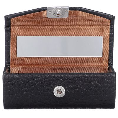 OSALADI Portable Single Lipstick Case with Mirror Elegant PU Leather Lipstick Holder for Women Dustproof and Decorative for Hiking Camping and Parties