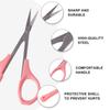 DONFAMDS 2PCS Beauty Scissors Eyebrow and Eyelash Trimmer High Precision Stainless Steel Curved and Straight Blades for Women Grooming Travel Use view 3