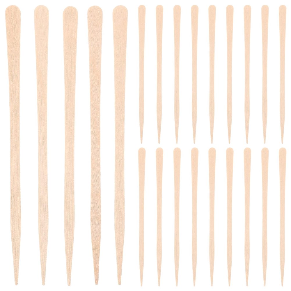 HOMOCONO 100pcs Lightweight Wax Sticks for Hair Removal Body and Nose Safe Flat Spreader End Personal Care Applicators Convenient for Face Legs and Ears