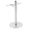 DONFAMDS Razor and Shaving Brush Stand Holder for Men Compact Space-saving Design to Keep Damp Brushes Dry and Organized Silver Base Suitable for Office Desk and Occasions view 1