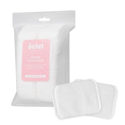 CLAT 100% Pure Pocket Cotton Pads Ultra Soft Non-Textured Vegan Hypoallergenic, Lint-Free, Anti-Rip Pads for Skincare, Makeup Removal & Wound Care Durable, Biodegradable & Eco-Friendly (120 Count)