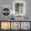 20"*28"LED Bathroom Mirror,Front-Lit and Back-Lit, Stepless Dimmable, 3 Colors CRI90+, Brightness Memory, Shatter-Proof,Anti-Fog LED Vanity Mirror, IP44 Waterproof (Transparent + Glass-2) view 4
