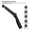TARSHYRY Back Hair Trimmer for Men, Rechargeable Electric Body Groomer with Retractable Ergonomic Handle, Anti Slip Grip, USB Charging, Water Proof for Beard and Facial Trimmer (Black) view 3