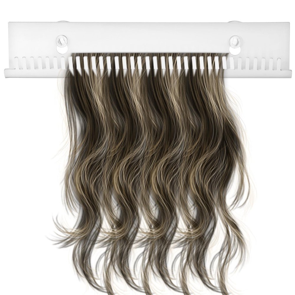 HEANUJJ Sturdy Acrylic Hair Extension Holder Wall Mount Suction Cup Hooks Hair Extension Organizer for Styling and Drying