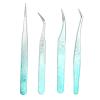 Nail Art Tweezers Stainless Steel Lightweight Versatile Fine Point Silicone Pressing Head Comfortable Grip for Salon Home Use 4 Pack view 1