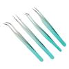 Nail Art Tweezers Stainless Steel Lightweight Versatile Fine Point Silicone Pressing Head Comfortable Grip for Salon Home Use 4 Pack view 4