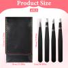 4Pcs Eyebrow Tweezer Mini Tweezer Set for Women Men Black Stainless Steel Precision Tweezers for Facial Hairs Ingrown Hair Removal view 2