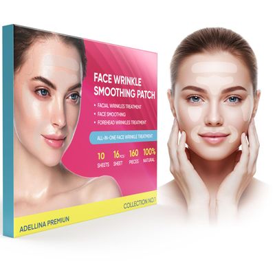 Adellina Facial and Forehead Wrinkle Patches: Face Wrinkle Treatment for Forehead, Smile Line, Under Eye- Anti Wrinkle Patches 192pcs