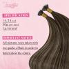 YoungSee Nano Ring Hair Extensions Highlight Hair Extensions Nano Dark Brown Highlights Caramel Blonde Hair Extension Nanobead Pre Bonded Remy Hair Extension for Adding Volume 22in 50 Strands 50g view 4