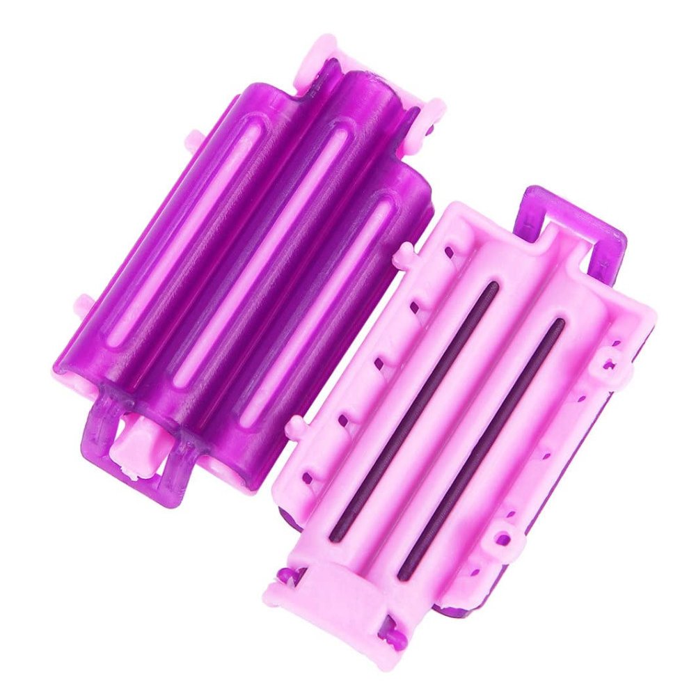 90PCS Hair Perm Rods Hair Curlers Rollers Wave Heat Perm Rod Root Fluffy Clamp DIY Clip Hairdressing Styling Tool(Purple & Pink)