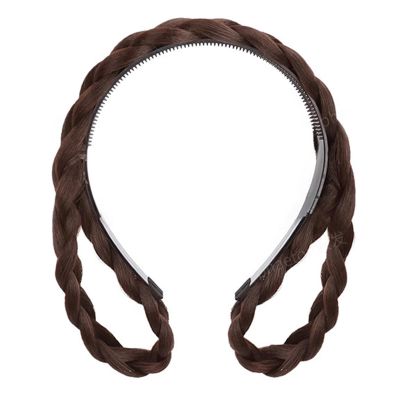 arzgul Soft Braided Animal Ears Hair Hoop Stylish Twist Headwear For Women Girls Nonslip Comfortable Daily Use(Dark Brown)