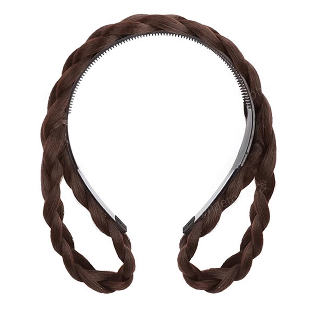 arzgul Soft Braided Animal Ears Hair Hoop Stylish Twist Headwear For Women Girls Nonslip Comfortable Daily Use(Dark Brown)
