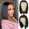 13x4 HD Lace Front Bob Wig Human Hair  Glueless Straight Bob Wig for Women, 100% Human Hair, Pre-Plucked Hairline with Baby Hair, Natural Side/Middle/Free Part Short Bob, 12 Inch view 1