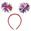 JEATHA Foil Strips Pom Pom Headband Tinsel Fashion Headband Hair Accessory for Women Red White Black One Size view 1