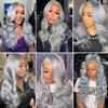 Silver Grey Body Wave Bundles Human Hair 16 18 20 Inch Virgin Human Hair Weave Extension 3 Bundles Brazilian Unprocessed Virgin Soft Quick Weave Hair for Black Women view 3