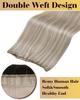 Hetto Sew in Hair Extensions Real Human Hair Ash Blonde 16Inch 80g view 2