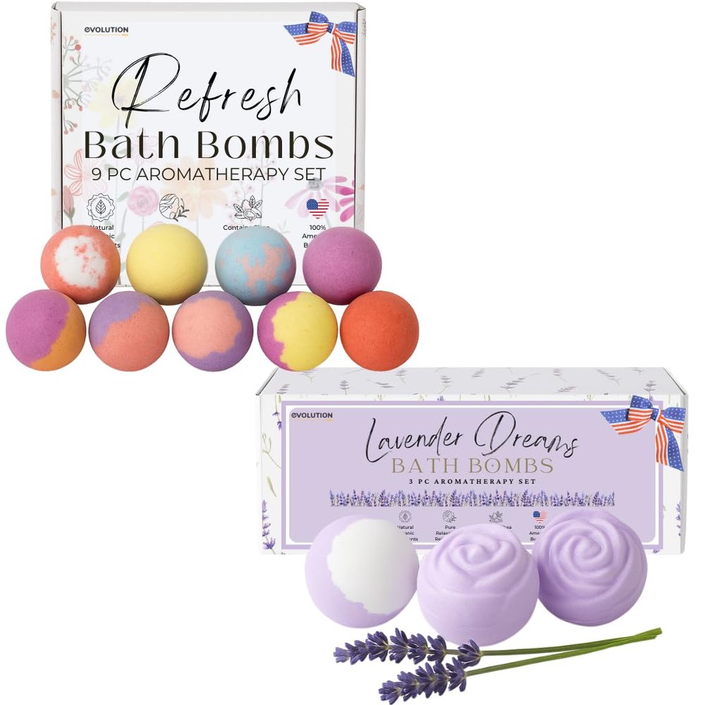 Lavender Dreams & Refresh Minis Bath Bombs Bundle - Enjoy These 2 top Selling Bath Bomb Sets That Make The Perfect Bath Bombs for Girls Gift