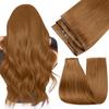 Easyouth 24 Inch 100g Butterfly Weft Hair Extensions Human Hair Copper, Butterfly Weft Human Hair Extensions Copper, for Long Straight Hair, for Daily Wear, Genius Wefts Extension Real Human Hair view 1