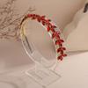 Teyglen Bridal Red Crystal Hair Band Tiara Wedding Rhinestone Crystal Headband Crown Sparkly Rhinestone Headpiece Party Prom Hair Accessories for Women (Red) view 3