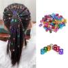 Aluminum Dread Locks 400pcs Golden Silver Aluminum Rings Micro Hair Dread Braids Beads Cuffs Adjustable Hollow For Hair Accessories(Blue) view 2