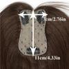 ALLUREMOUR Blonde Brown Hair Toppers Middle Part Women Human Hair Topper With Lace Base Clips In Hair Extensions (25 CM,02_7X11) view 2
