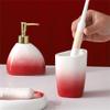 Gradual Red Bathroom Five-Piece Ceramic Toiletry Four-Piece Bathroom Set Wedding Gargle Cup view 3