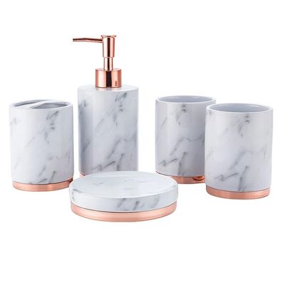 Ceramic Bathroom Five-Piece Toiletries Hotel Supplies Toiletries Set Washbasin Decoration Mouthwash Cup