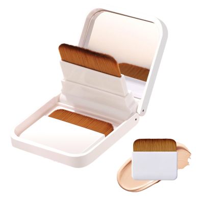3 Pcs Flat Foundation Brush and Makeup Mirror, Travel Makeup Brushes Kit Women Daily Use