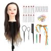 KunEchevyr Blonde Gray Gradient Wig Hair Mannequin Head, Hairdressing Styling Training Head, High Temperature Synthetic Hair with Clear Hairline, Braiding Practice Doll Head Kit for Beauty St view 1