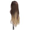 KunEchevyr Blonde Gray Gradient Wig Hair Mannequin Head, Hairdressing Styling Training Head, High Temperature Synthetic Hair with Clear Hairline, Braiding Practice Doll Head Kit for Beauty St view 3